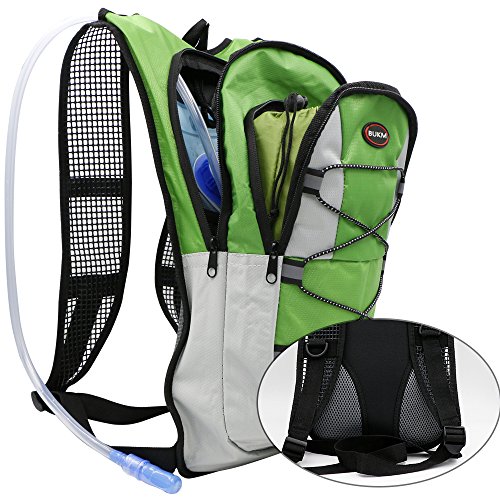 Hydration Backpack, Bukm UltraLight 2L Hydration Pack with Water Bladder Camping Hunting Running Hiking Cycling Walking Climbing Skiing Bag Daypack for Men Women Kids (Green) - Thumbnail 5