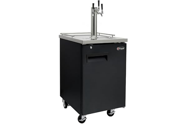 Kegco HBK1XB-3 3-Faucet Commercial Kegerator Keg Beer Dispenser - Black