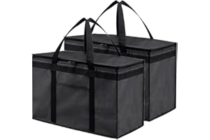 NZ Home Insulated Food Delivery Bag (2XL) Grocery Cooler Bag, Thermal Pizza Delivery & Catering Tote, Heavy Duty & Foldable F