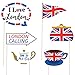 Amosfun UK Flag Party UK National Day Photo Booth Props British London Tea Party Photo Booth Props