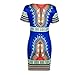 SKYHALO Women Traditional African Print Dashiki Bodycon Stretch Dress Oversized