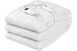 Dual Sided Electric Mattress Pad, Wellhut King Bed Warmer, Heating Pads for Bed, Heated Mattress Pads w/ 8 Heating Levels, 4 Timer Settings, Machine Washable