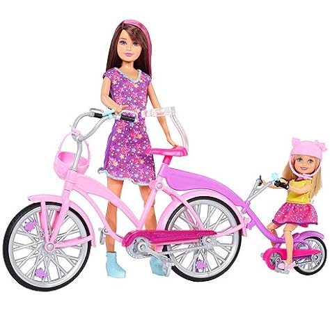 barbie sisters cycling fun with bikes and scooter