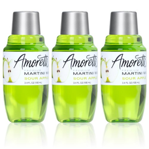 Amoretti Premium Martini Cocktail Mix Minis, Sour Apple, 3.4 Fluid Ounce