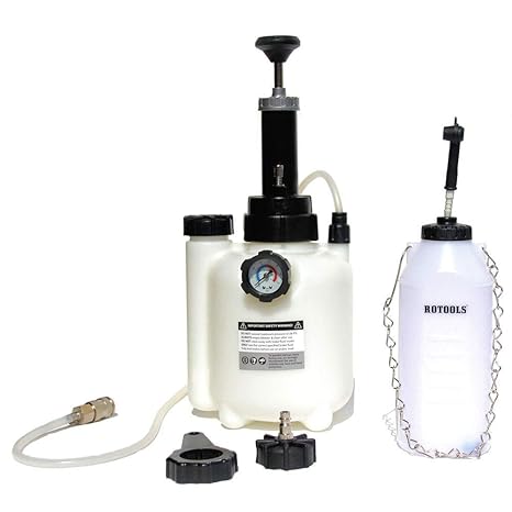 ROTOOLS Bremsenentlüfter Bremsenentlüftungsgerät + Auffangflasche für Bremsflüssigkeit + E20 Adapter