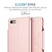 iPhone 7 Case, Maxboost [Folio Style w/ Hand Strap] Premium iPhone Wallet Cover STAND Feature for Apple iPhone 7 2016 [Rose Gold] PU Leather Flip Cover with Card Slot + Side Pocket Magnetic