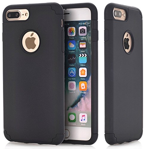 iPhone 7 Plus Case,iPhone 8 Plus Case,CaseHQ Extreme Heavy Duty Protective soft rubber TPU PC Bumper Case Anti-Scratch Shockproof Rugged Protection Cover for apple iPhone 7/8 Plus phone Black