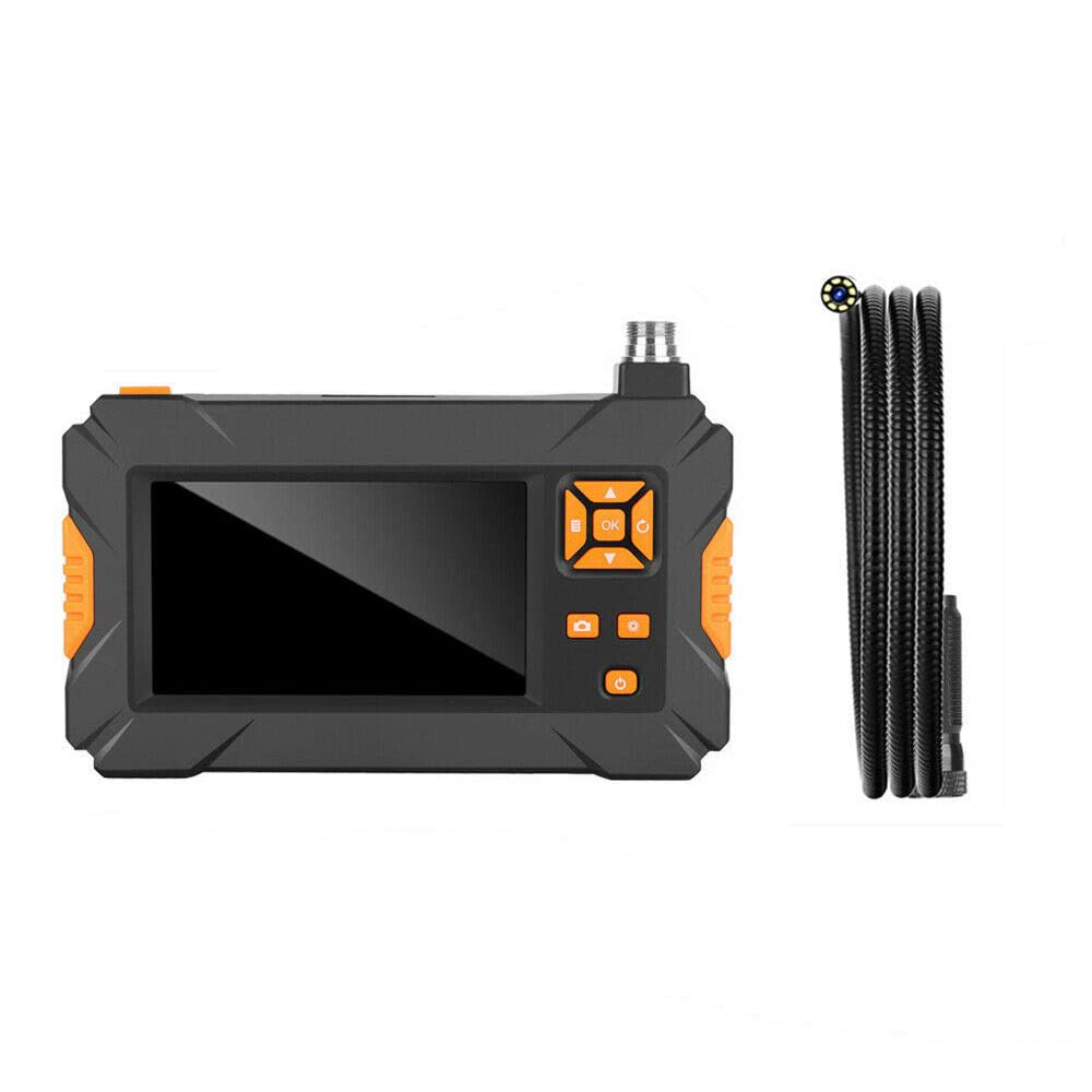 Industrial Endoscope, LanCo 1080P Inspection Camera with 4.3 Inch LCD Screen, Waterproof Semi-Rigid Gooseneck, 8 LED Lights, Borescope for Automobile/Pipeline/Air Conditioning Inspection, 1 Meter
