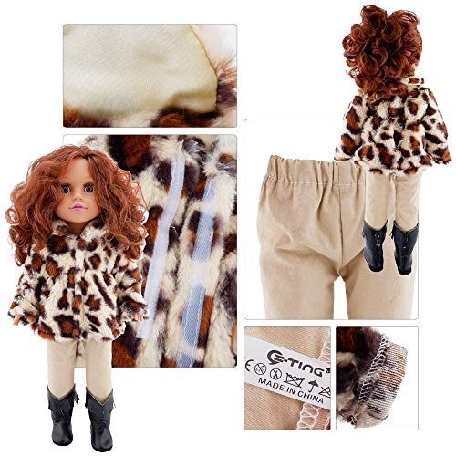 E-TING Dolls Leopard Print Clothes fits for 18 inch Dolls Like American Girl Doll, Our Generation,My Life,Adora,Gotz Doll Accessories Costume Outfits