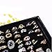 Auwer Jewelry Rings Display Tray Velvet 100 Slot Case Box Jewelry Storage Box Suitable For Domestic Retail/Commercial Use (Black)