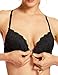 DOBREVA Women's Push Up Bra Racerback Front Closure Bras Lace Padded Underwire Plunge Floral Black 36AA