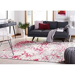 SAFAVIEH Madison Collection 3' x 5' Grey / Red