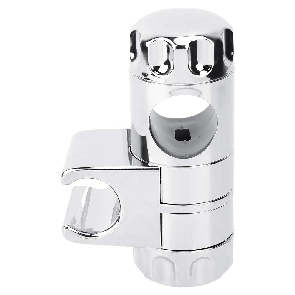 Shower Rail Head Bracket Holder, 25mm Replacement Hand Shower Rail Head Slider Clamp Holder Bracket Arm Clamp for Adjustable Slide Bar, Chrome Plated