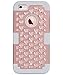 BENTOBEN iPhone 6 Case, iPhone 6S Case, Shockproof Protective Case Cover for iPhone 6 6S (4.7 Inch) Triple Layer Sparkly Studded Bling Rhinestone Hybrid Hard PC & Soft Silicone, Rose Gold/Gray