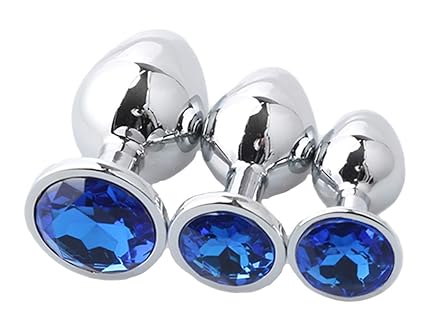 Analplug Set, Edelstahl Anal Plug Set Metall Sex Spielzeug Anal Butt Plug mit Kristall, Analplugs 28mm-34mm-40mm Edelstahl An