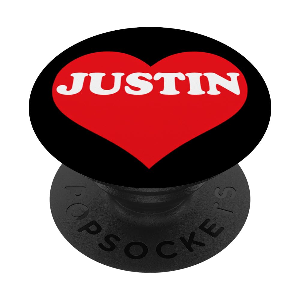 I Heart Justin, I Love Justin Custom PopSockets Swappable PopGrip