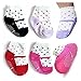 Pro1rise® 4 Pairs Infants Newborn Baby Girls Antislip Skid Mary Jane Dots Print Slipper Socks 0-12 Months