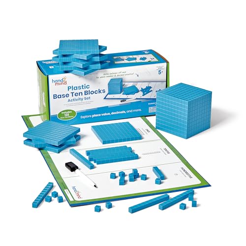 hand2mind Plastic Base Ten Blocks Activity Set, 133 Pieces