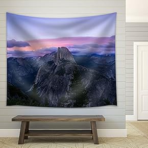 Grand View of Mountains at Sunset - Fabric Wall Tapestry Home Decor - 51x60 inches