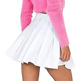White Mini Skirt Pleated Tennis Skirts Skorts High Waisted Womens' Novelty Skirts for Women with Shorts 3XL