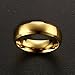 Zealmer Men 16K Gold Plated 6mm Titanium Steel Wedding Band Ring Size 9