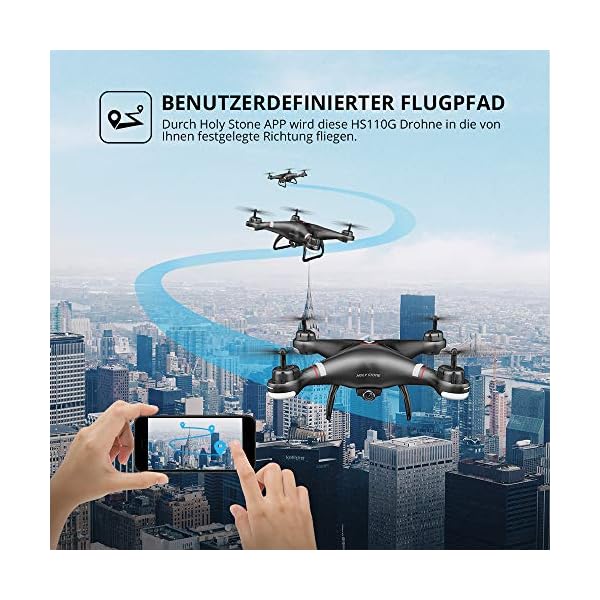 HOLY STONE HS110G GPS Drohne mit 1080P 110° Kamera HD, RC Quadrocopter mit WiFi FPV-Live-Videokamera… – Bild 6