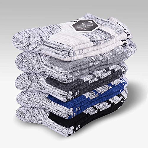 Hiking Socks Walking Socks For Men, FEIDEER 5pack Outdoor Recreation