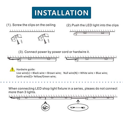 image for (Pack of 2) Barrina 4ft 45 Watt Extendable Utility LED Shop Light Work