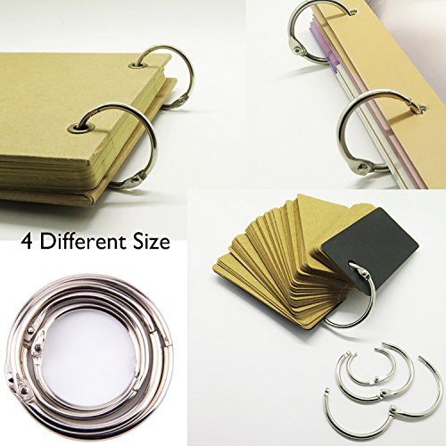 Kootiko 100 Pcs Loose Leaf Book Rings Assorted Sizes, Metal Binder Rings Keychain Key Ring Nickel Plated 1.2 inch 1.5 inch 1.8 inch 2 inch for Scrapbook Notebook Office Supplier School - Thumbnail 5