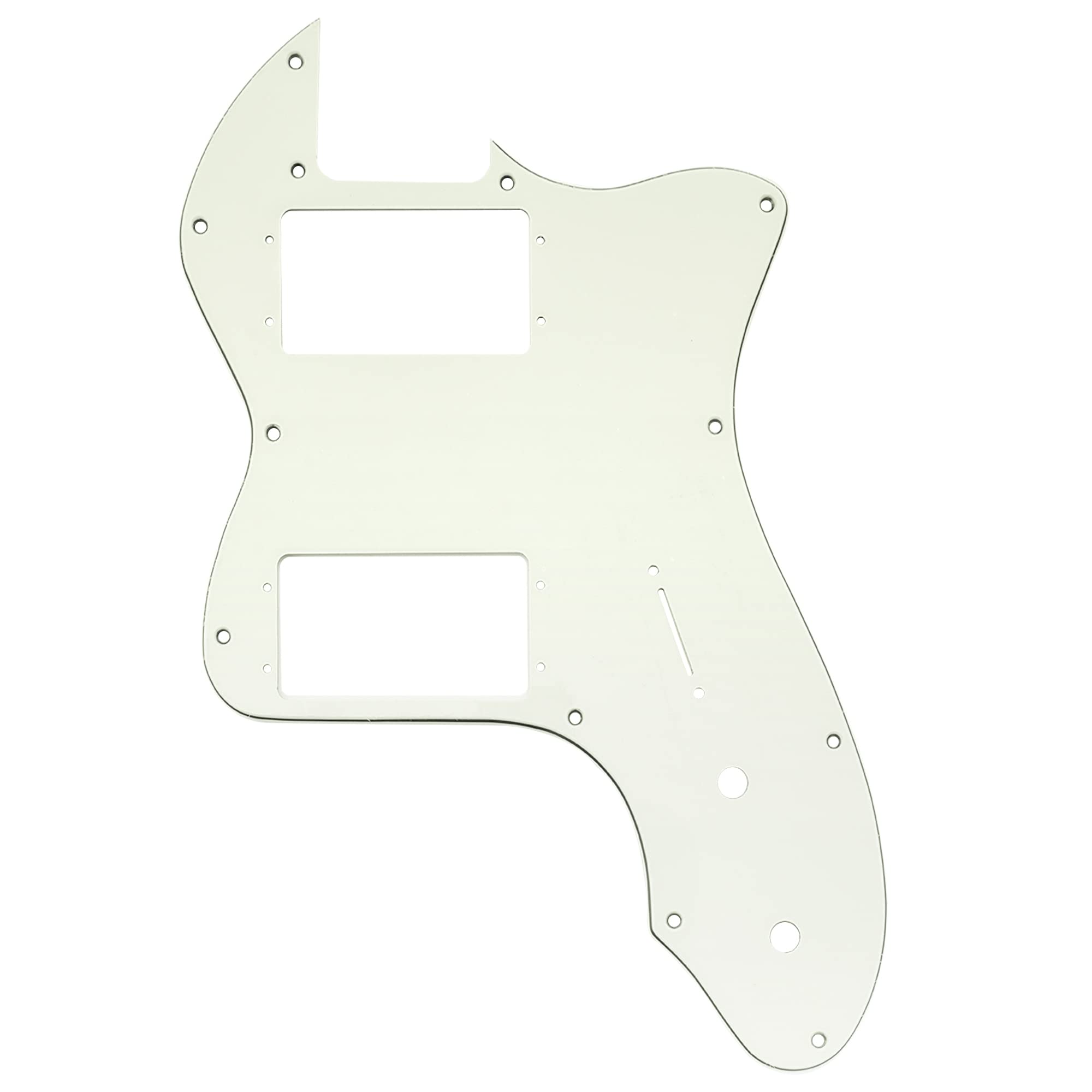 Musiclily Pro 12 Holes Wide Range HH Guitar Pickguard For USA/Mexico Fender 72 Tele Thinline Style Electric Guitar, 3ply Aged White