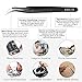 Bionso Precision Tweezers Set, 9 PCS Premium ESD Tweezer set, 1 PCS Craft Knife and 10 PCS Spare Blades. Anti-Static Stainless Steel Tweezers Kit and Knife for Electronics, Craft, Soldering, etc.