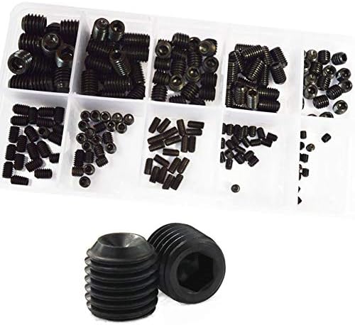 dljztrade Hex Head Screw Assortment Kit Alloy Steel Screw Metric M3/4/5/6/8 Socket (200Pcs)