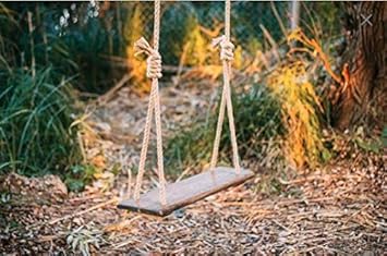 AD Planet Wooden Outdoor Hanging Swing Set with Melamine Coating for Home and Garden, 24x10 Inches