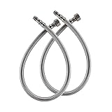 Comllen Faucet Connector, Braided Stainless Steel Supply Hose 3/8-Inch Female Compression Thread x M10 Male Connector, 27-Inch Length x 2 Pcs (A Pair)