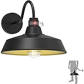 XIFEINIU 14.5" Dome Gooseneck Barn Light, Outdoor Anti-Rust&Waterproof Farmhouse Wall Sconce, Outdoor Wall Lanterns for Porch