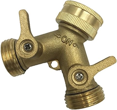 HOBBYS GARTEN Brass Hose Splitter Garden Hose Fitting (Brass 2 Way Splitter)