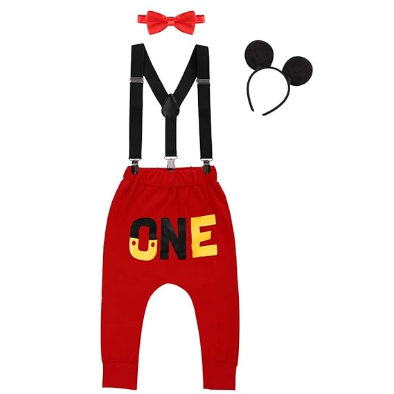 baby boy red pants with suspenders