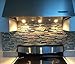 TST Glass Inner Conch Tile Beach Style Blue Cream White Brushed Steel Art Mosaic Kitchen Backsplash Bath Decor TSTNB06 (1 Sample [4'' x 12''])