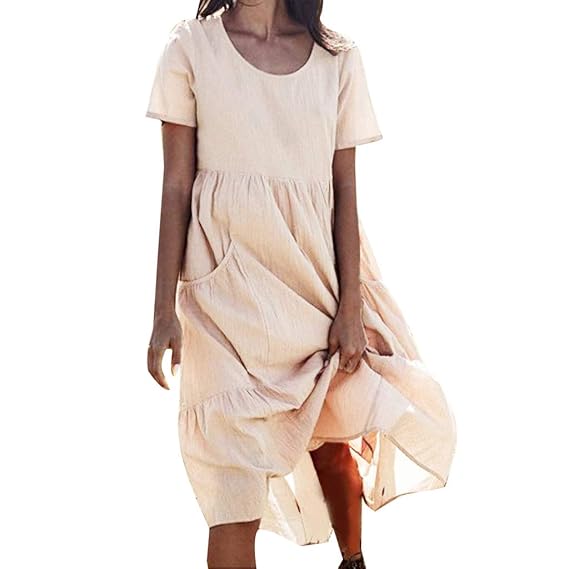 Hhyyq Jupe De Plage Femme Midi Robe De Plage En Lin