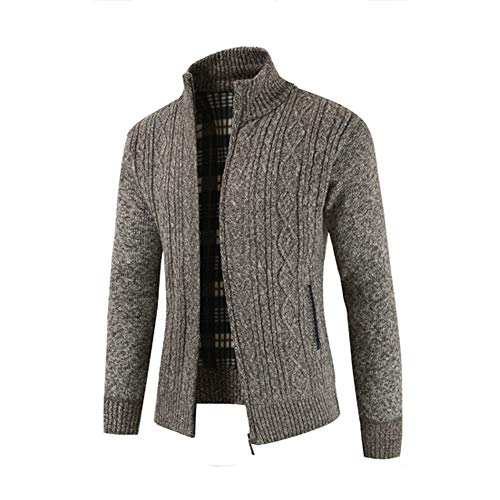 image for Clearance Forthery Men's Zip Knitted Cardigan Fleece Knitted Sweater C