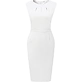 Hobemty Women's Work Pencil Dresses Sleeveless Professional Business Sheath Dress