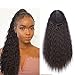 Stamped Glorious 22 Inch Long Curly drawstring ponytail Clip in Ponytail Extension Synthetic Corn Wavy Ponytail Hair Pieces for Women(4#)