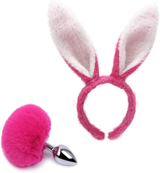 sywtck bunny Costume Bunny Ear headbands Plush Rabbit Tail bunny ear