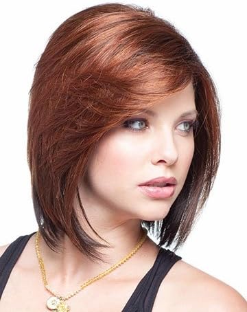 Wigs for Women BoBo Auburn Wigs Short Straight Wigs Heat Resistant Synthetic Wigs Natural Hairline Wigs 12 Inch