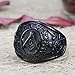 Mens Black Plated Stainless Steel Mason Masonic Freemason Ring Band Size,11