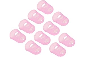 PATIKIL Finger Tips Anti Slip Fingertip Protector, 20 Pack 28mm Silicone Finger Guard for Paper Sorting Sewing Guitar Playing