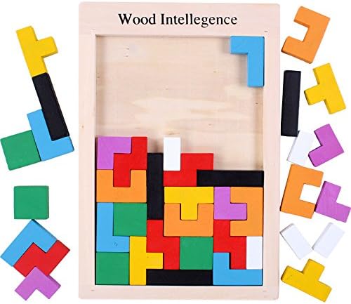 Wooden toy baby gift new wood Intelligence triple tetris game sliding block 1set