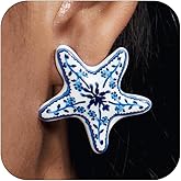 Starfish Studs Earrings For Women Fashion Color Porcelain Starfish Earrings Boho Summer Starfish Earring Personalized Beach Holiday Jewelry For Women