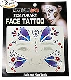 Purple Flourish - 2 Pack Face Tattoos