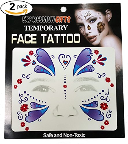 Purple Flourish - 2 Pack Face Tattoos